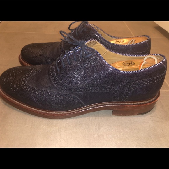 O’Keeffe Blue Leather Brogues - Picture 1 of 6